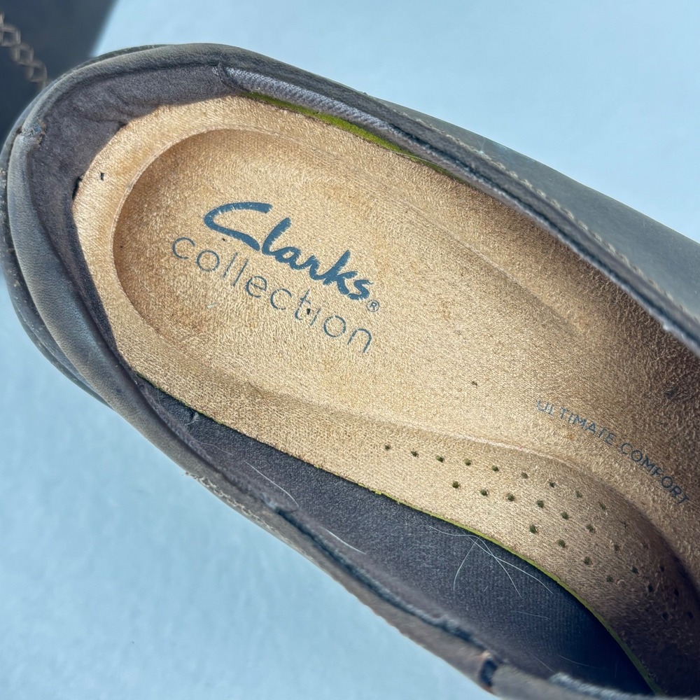 Clarks Brown Leather Mules Clogs Slip on Womens 8.5 M Earthy Boho - Picture 4 of 10